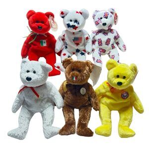 Lot of 6 Collectible Beanie Babies With And Without Tags Glory Decade